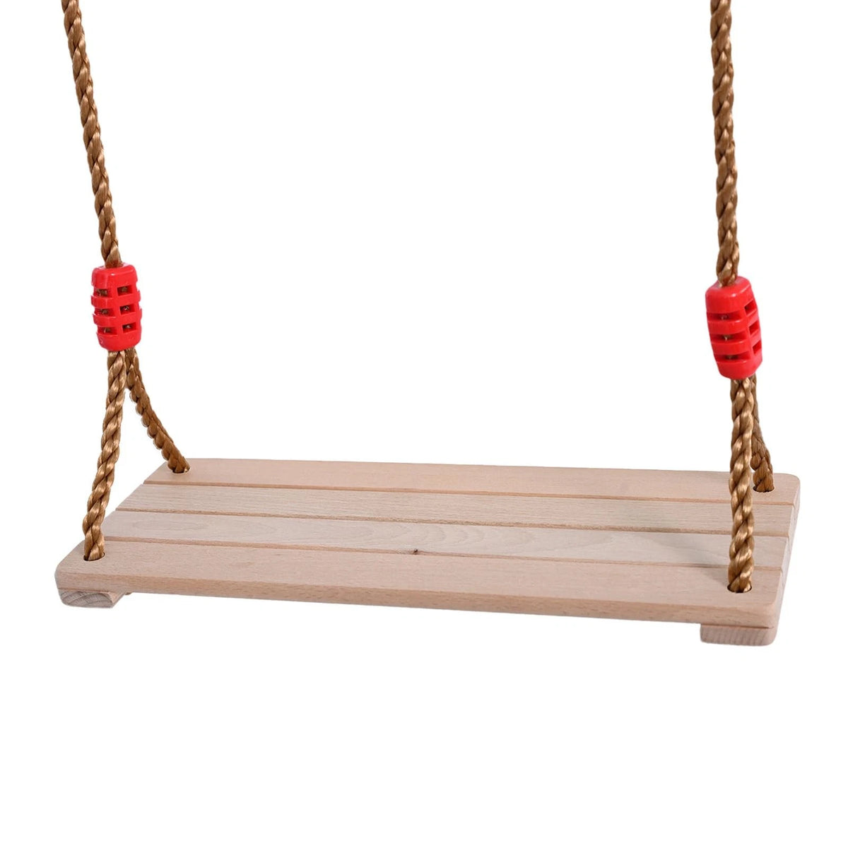 Solid Beech Wood Swing Seat with Adjustable Rope (16.4"x7.5"x0.6")