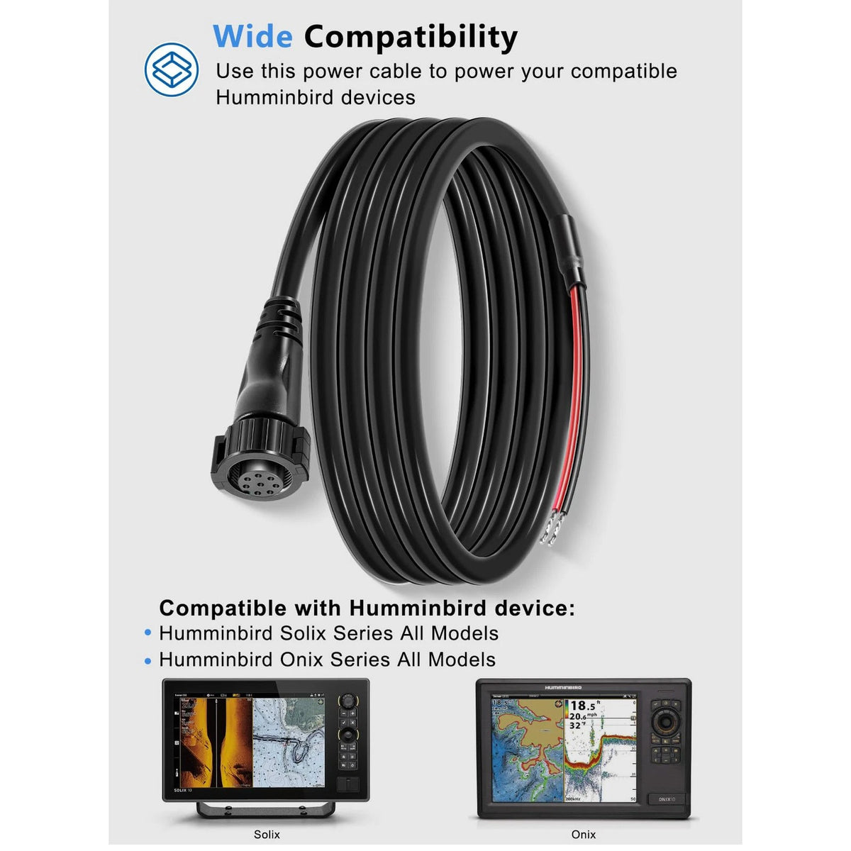 Power Cable Replacement for Humminbird Fishfinder PC12 (720085-1) 6 Ft