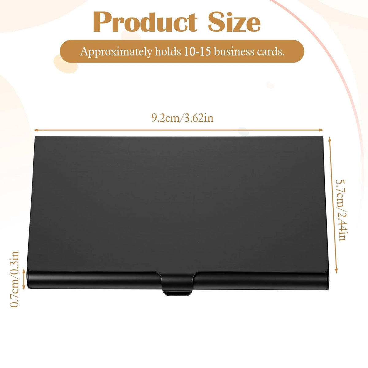 3X Metal Business Card Holder Case for Slim Black & Silver
