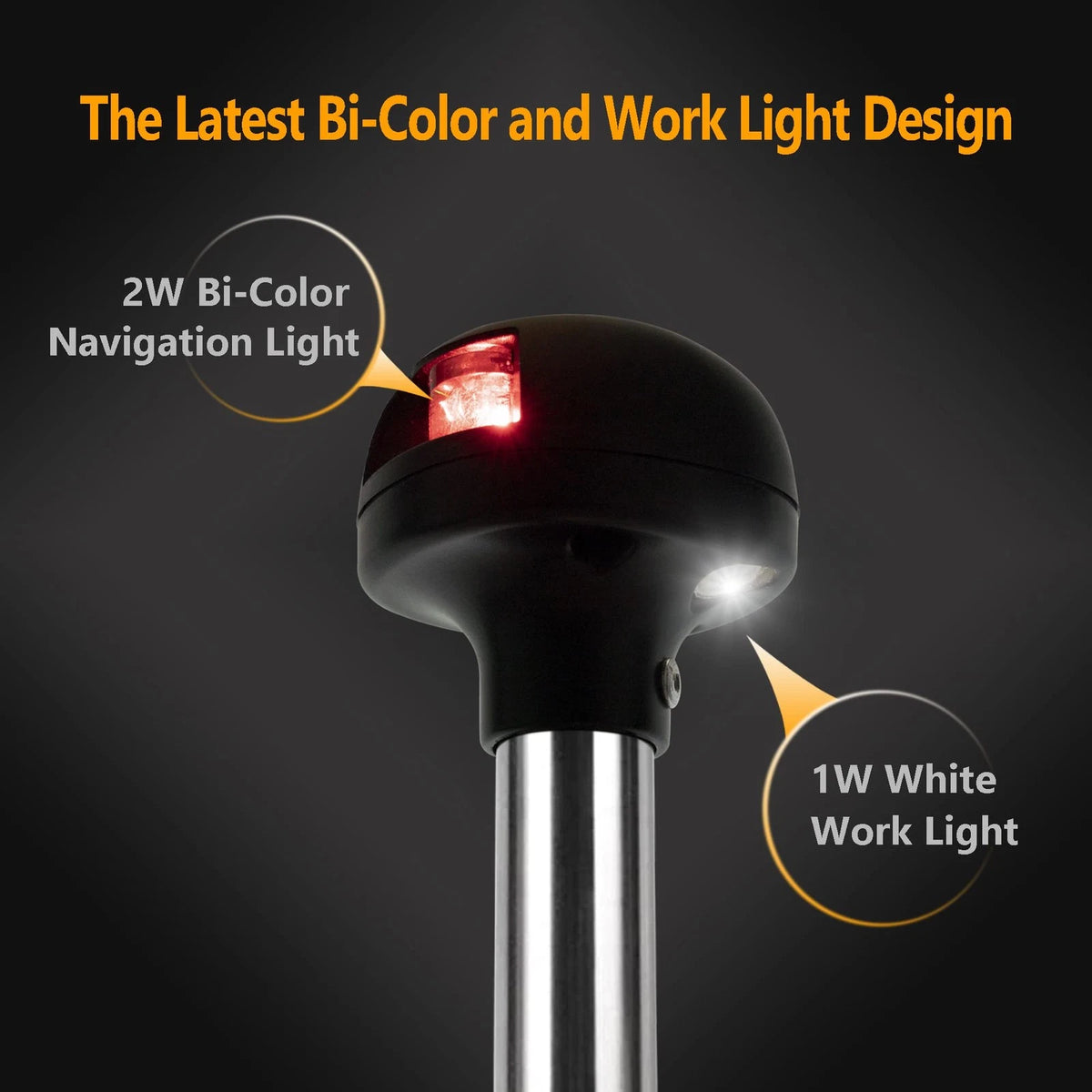 LED Bi-Color Navigation Bow Light for Marine System (Red/Green)