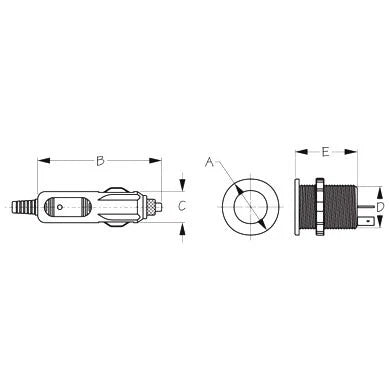 Deluxe Power Socket 12-Volt for Sea Dog (426115-1)