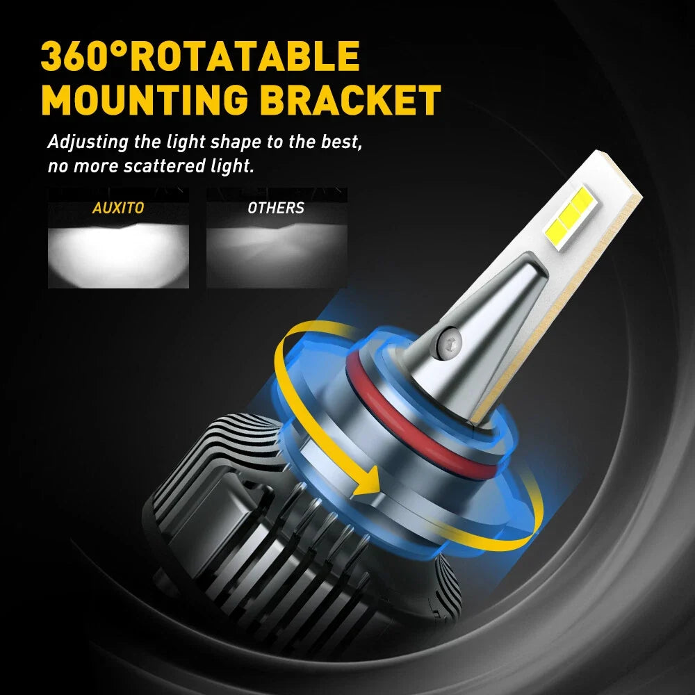 AUXITO 9012 LED Headlight Bulb for Hi/Low Beam (16000LM, 6500K, Error Free)