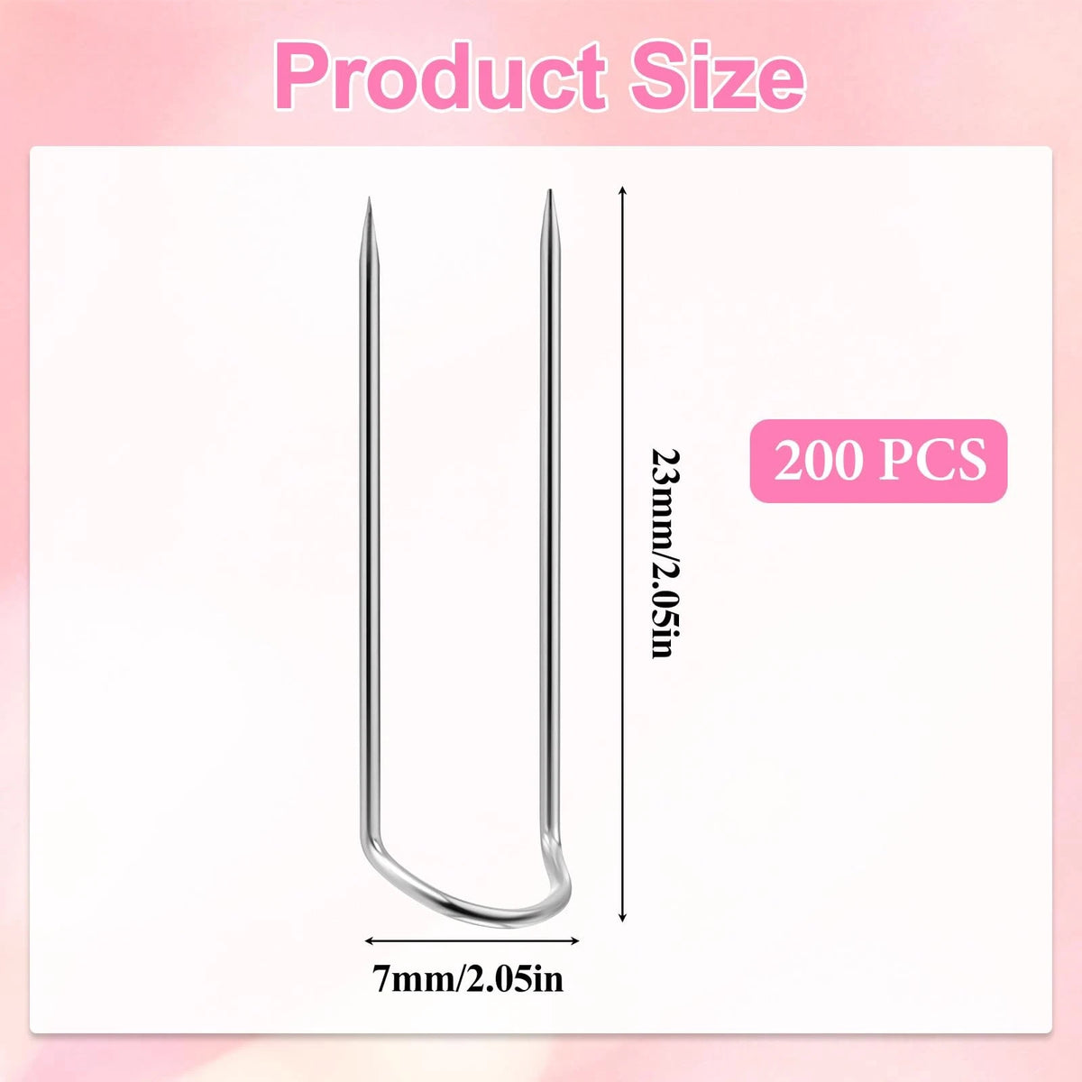 200 U-pins for Quilting (Stainless Silver)