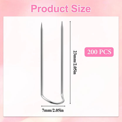 200 U-pins for Quilting (Stainless Silver)