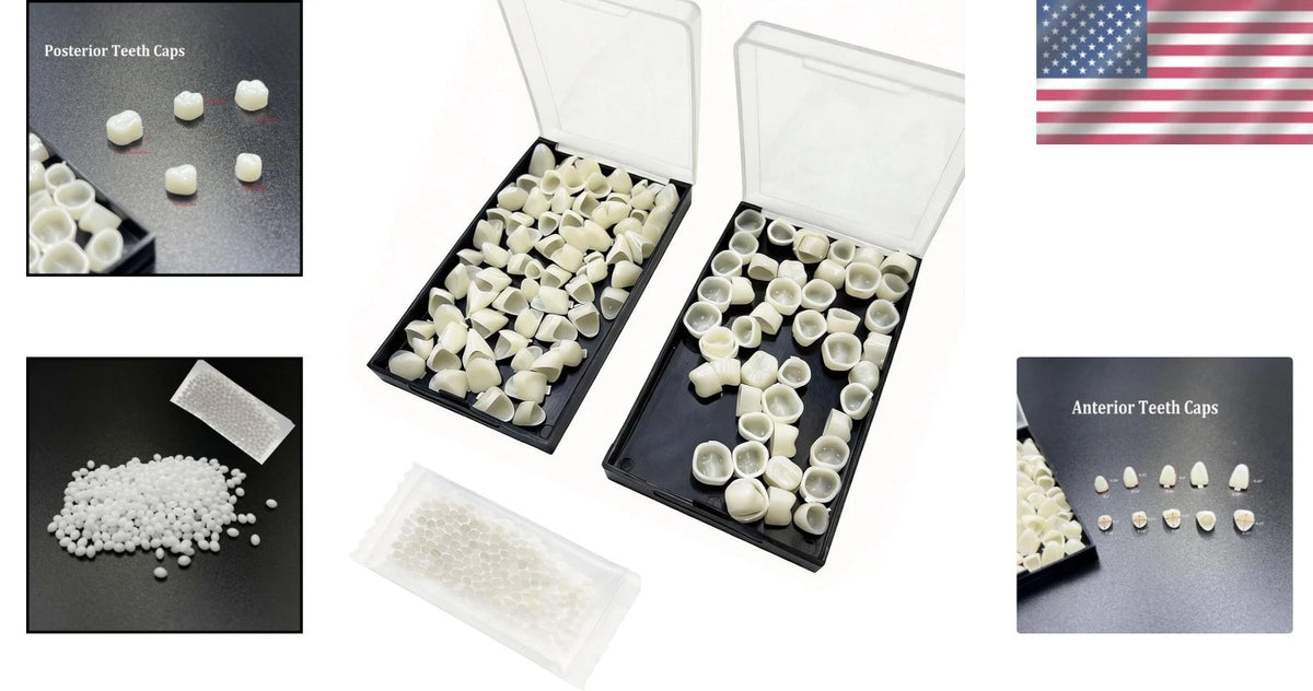 120 Pieces Fake Tooth Cap Crown Veneers for Anterior and Molar Posterior