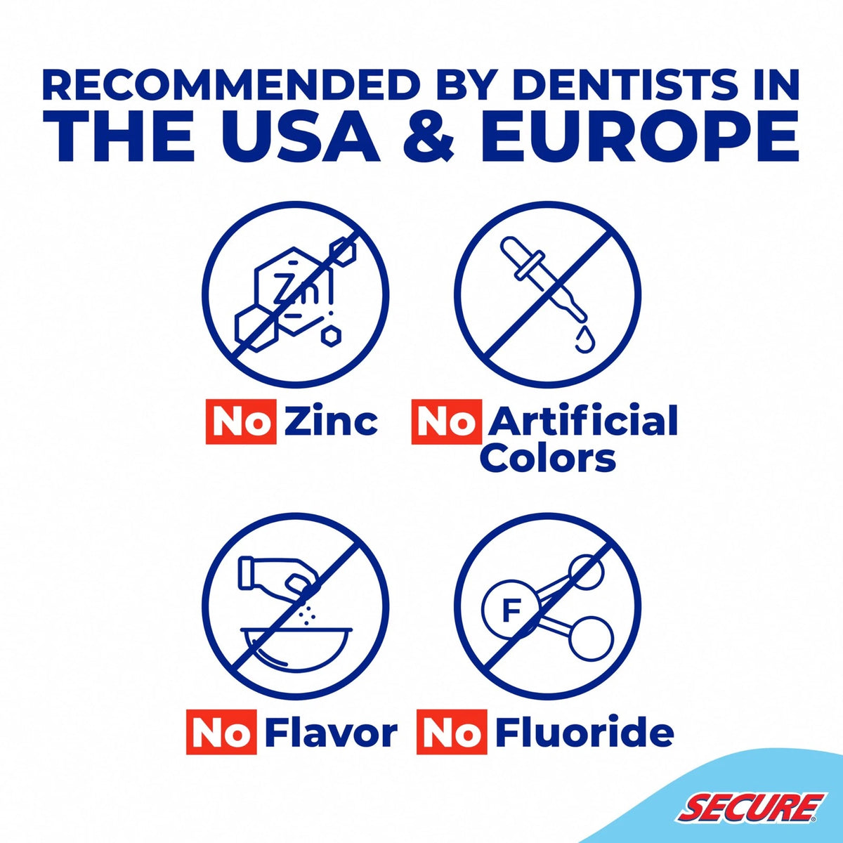 Secure Denture Adhesive Cream for Uppers, Lowers (Pack of 2) 1.4 Ounce