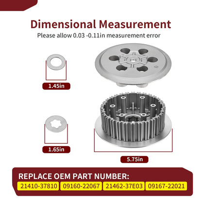 Clutch Pressure Plate Inner Hub & Lock Washer for Suzuki RM250 (1996–2006)