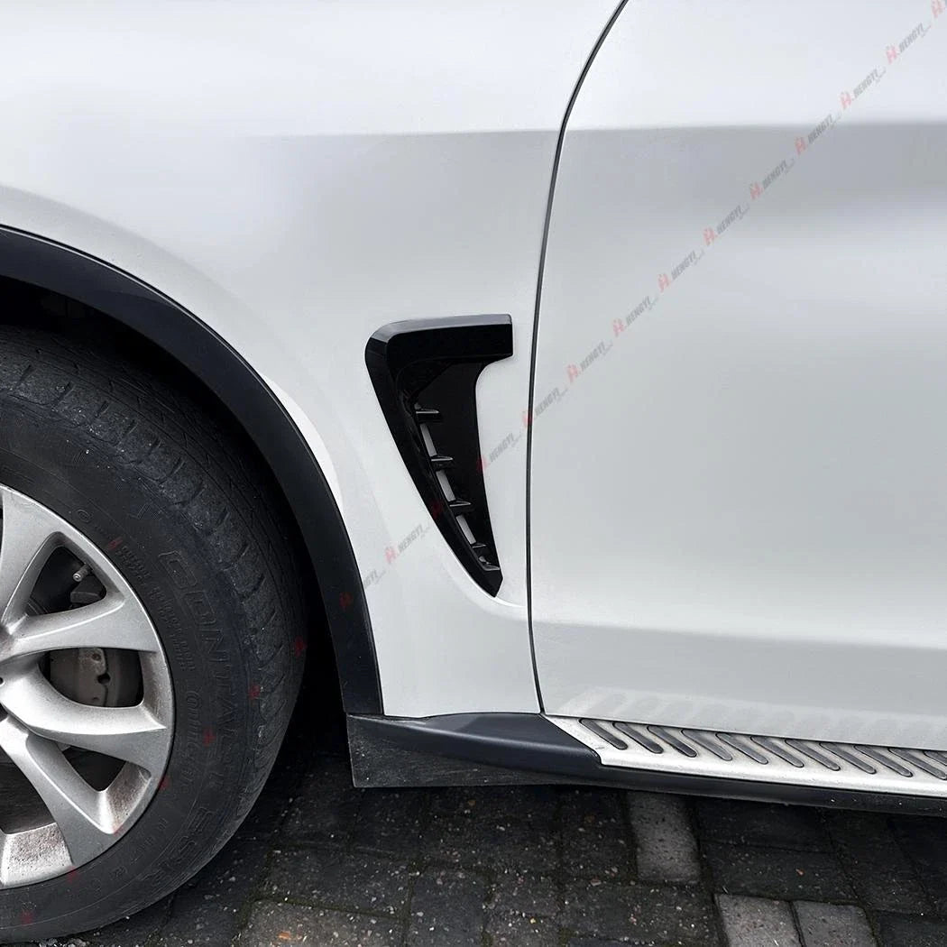 Gloss Black Side Wing Air Flow Fender Intake Vent Cover for BMW X5 (2014–2018)
