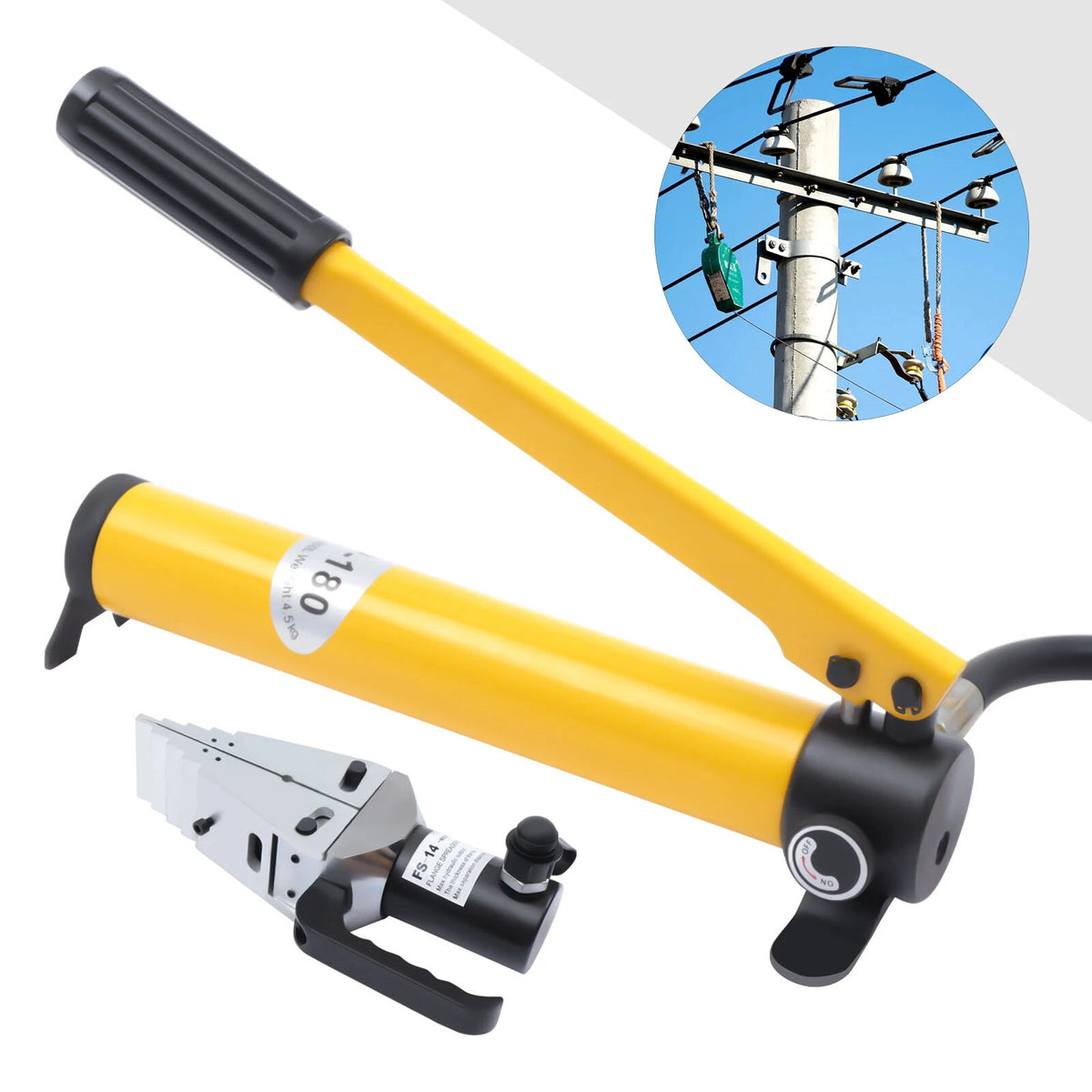 14-Ton Portable Hydraulic Flange Spreader with CP-180 Pump Tool