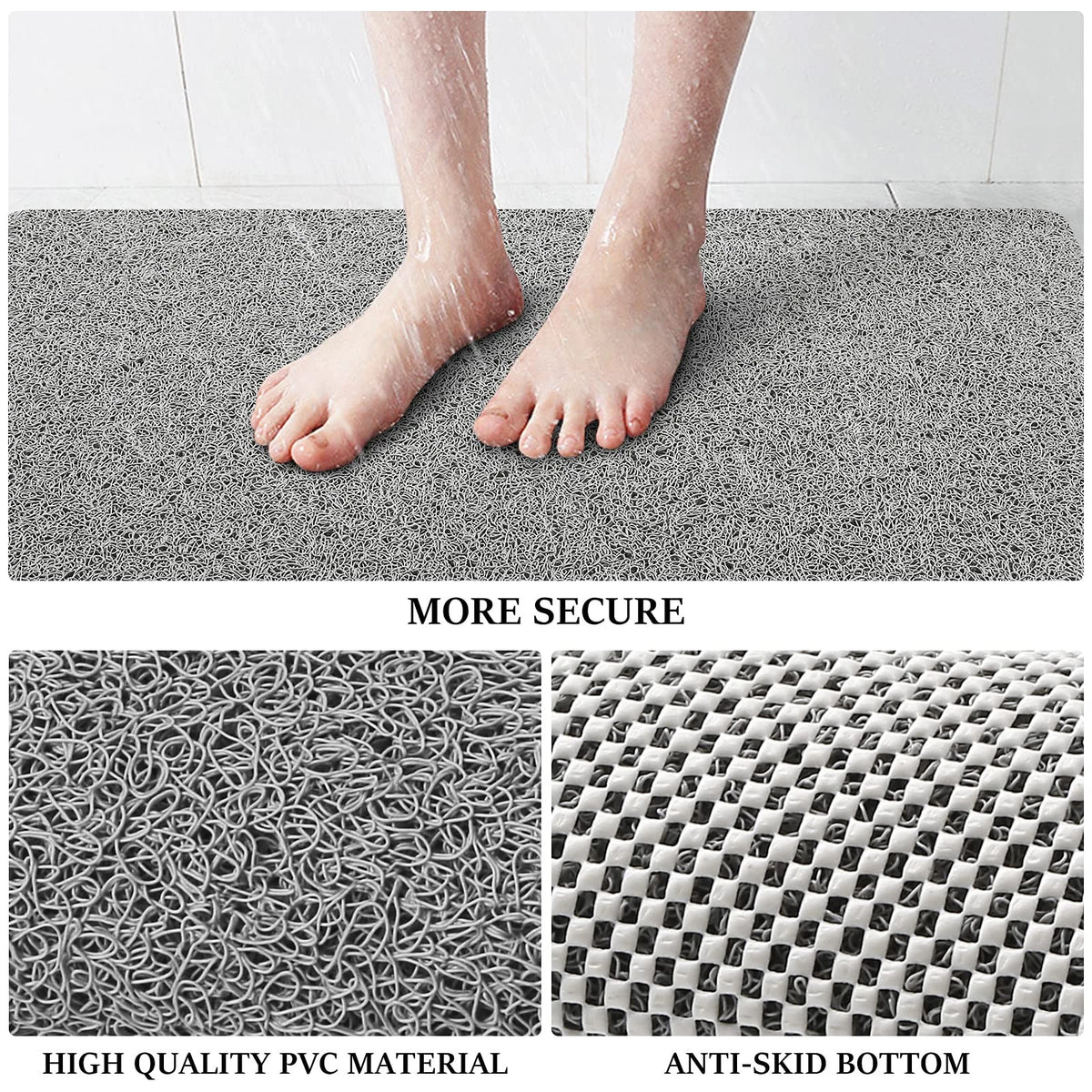 Non-Slip Shower Mat for Bathtub 24x16 inch