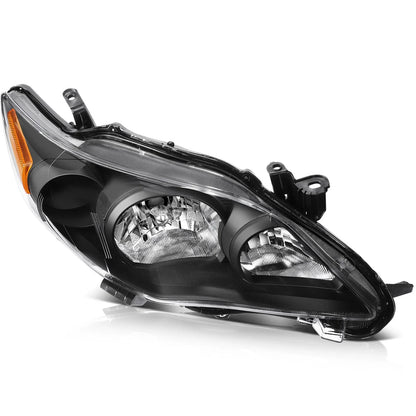 Headlight Assembly Pair for Toyota Corolla 2011–2013 (1.8L 2.4L) Black Amber