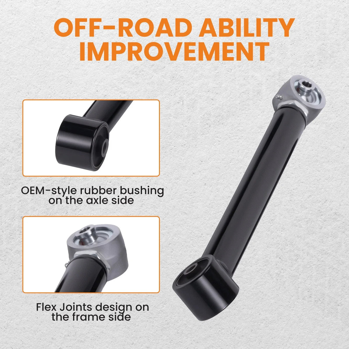 Adjustable Control Arms Set of 8 for Jeep Wrangler JK (2007–2018) 0-6" Lift