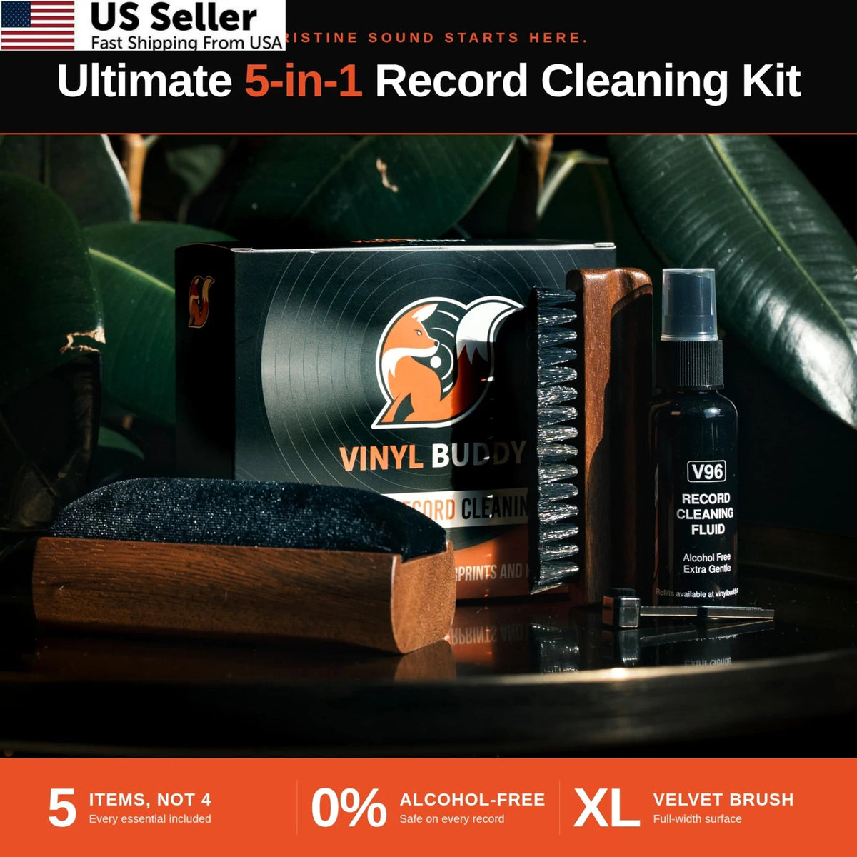 5-in-1 Record Cleaning Kit for Vinyl Records