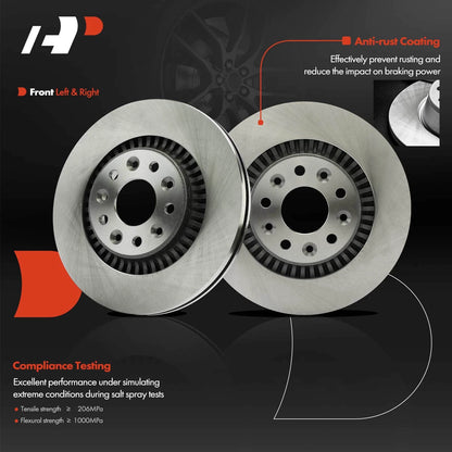 Set of 2 Front Disc Brake Rotors & Ceramic Pads for Ford Taurus (2008–2009) - 10310700, BP1070C, R-54157