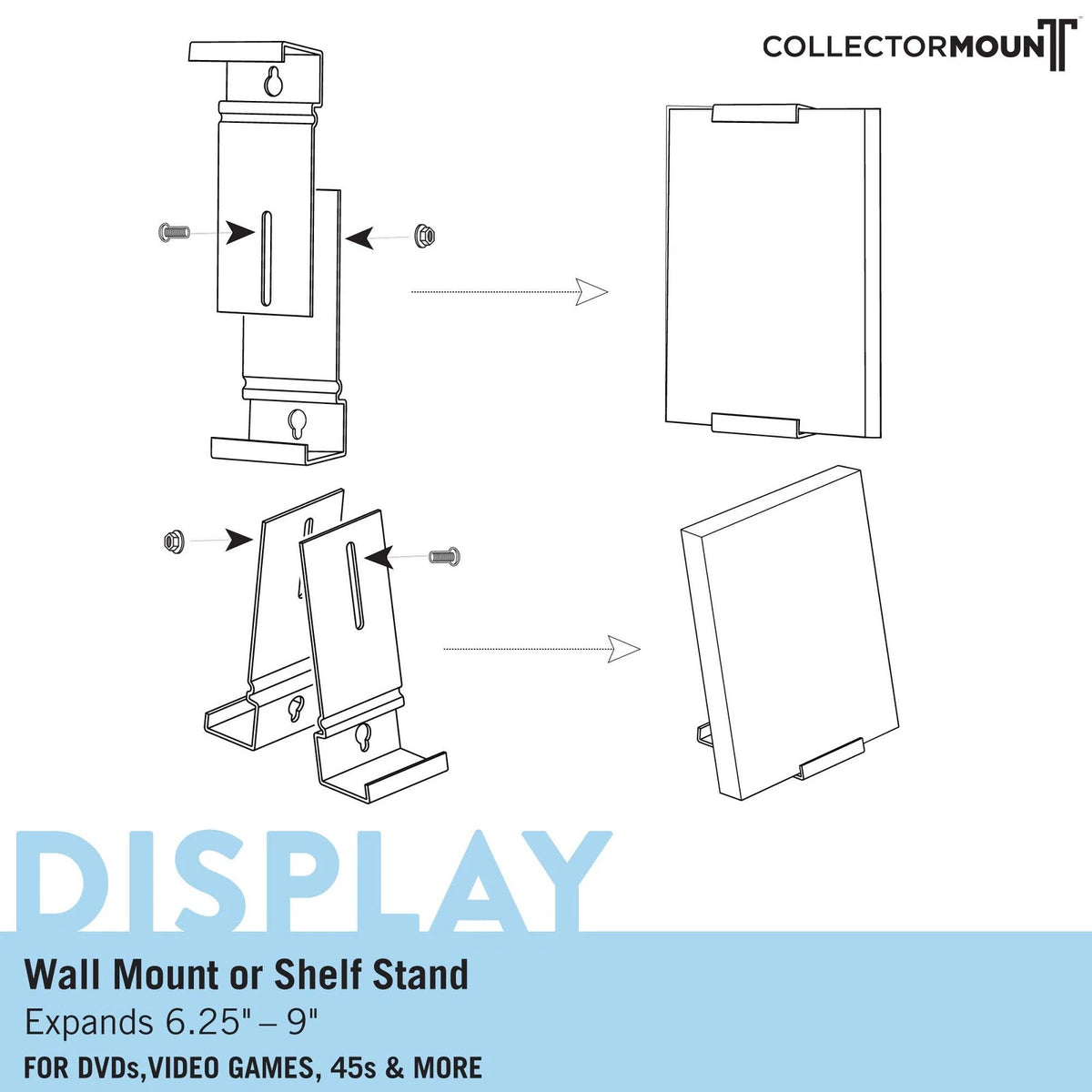 CollectorMount DVD & Video Game Display Wall Mount & Shelf for All Models