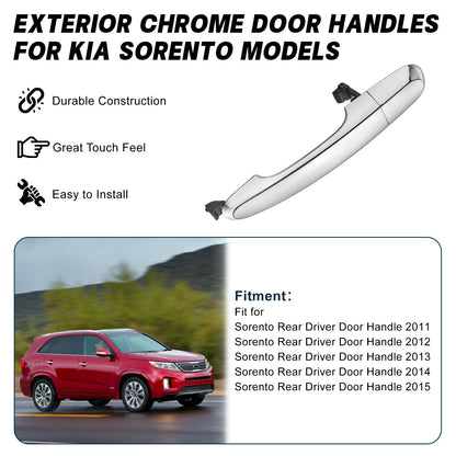 Exterior Door Handle for Kia Sorento (2011–2015) Rear Passenger Right RH Chrome