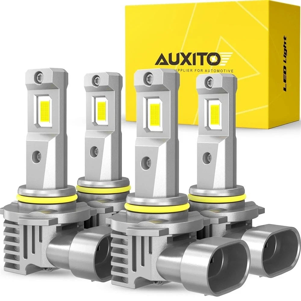 4X 9005 + 9006 LED Headlight Bulbs for Combo Vehicles (6500K Super White)
