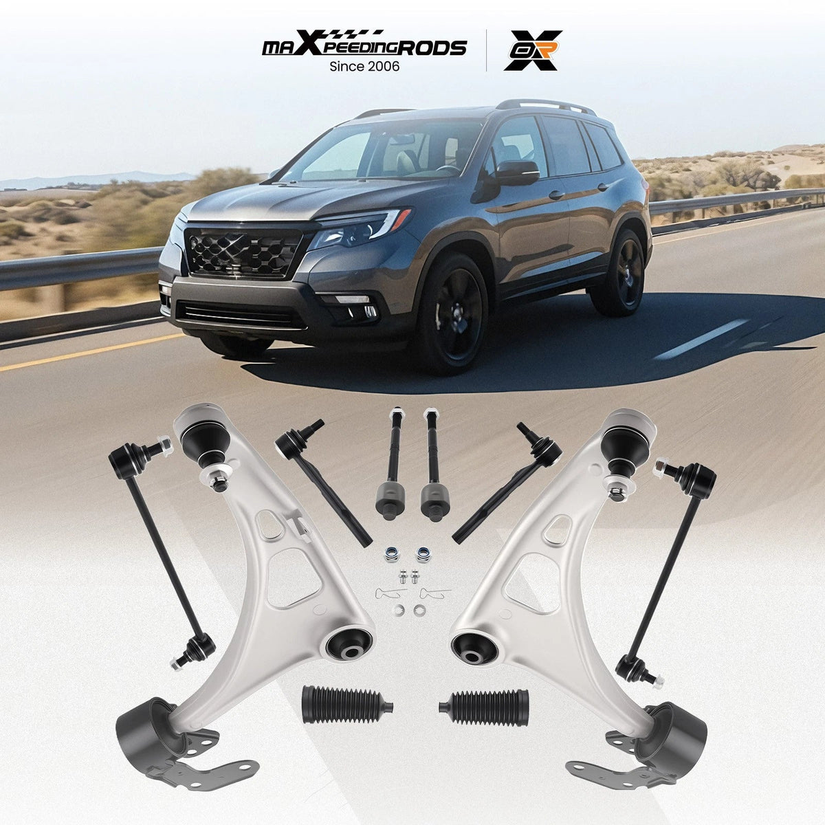 Set of 10 Front Lower Control Arms Sway Bar Tie Rods for Acura MDX Pilot (2014–2020)