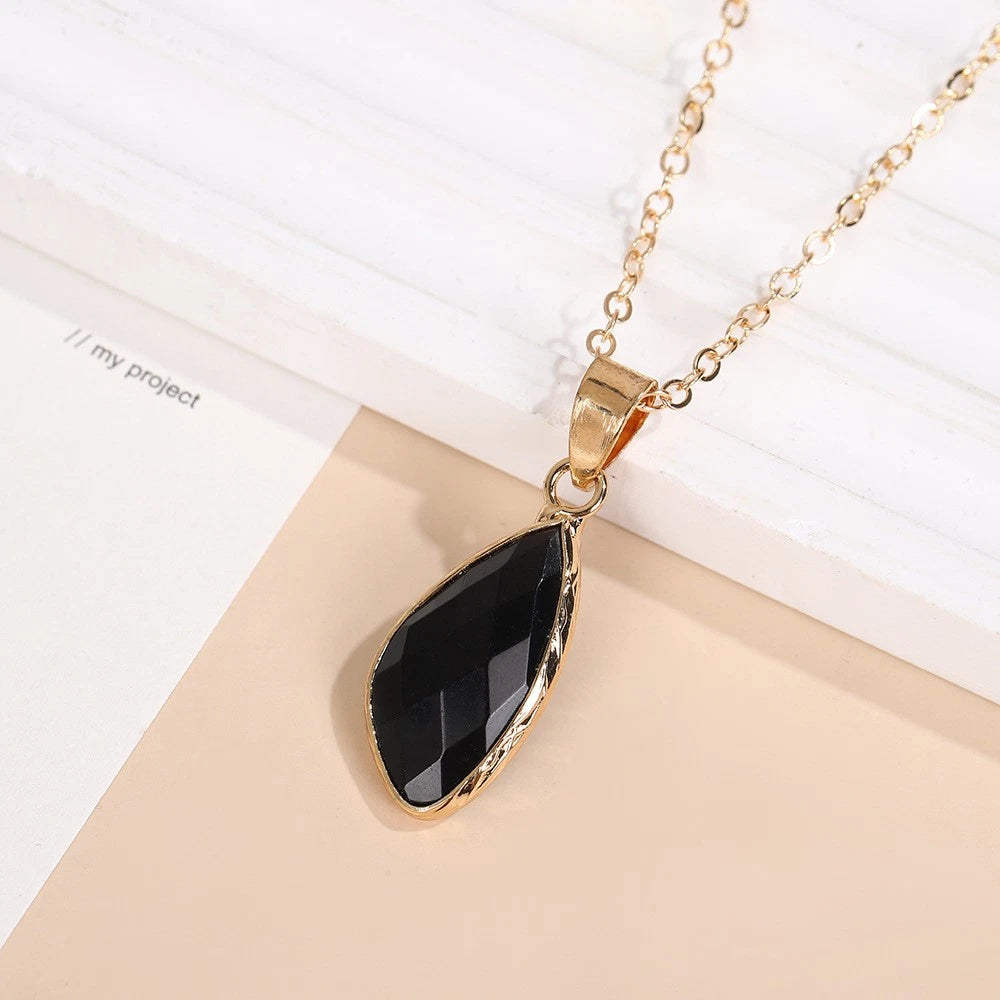 Obsidian Protection Pendant Necklace for Women