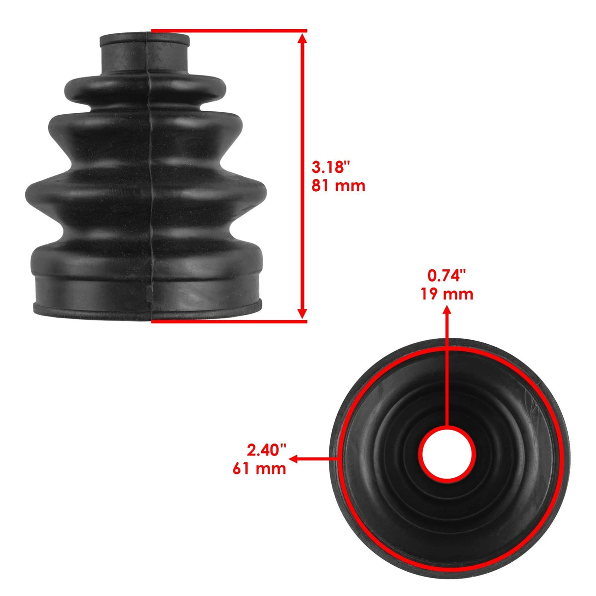 Front Axle CV Boot for Polaris Sportsman 450 HO EPS (2018–2025) BO121 BO130