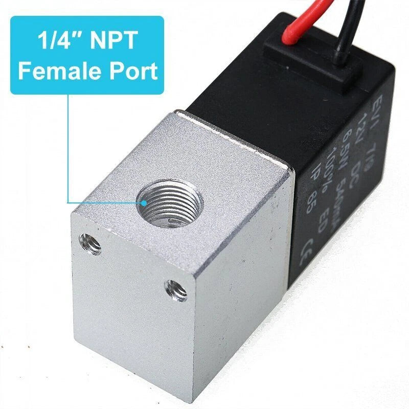 4PCS 1/4" Electric Air Water Solenoid Valve for 12V DC (Normally Closed)