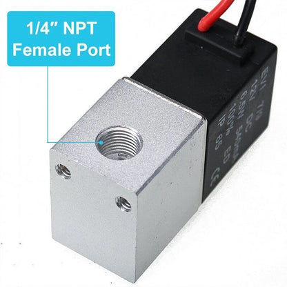 4PCS 1/4" Electric Air Water Solenoid Valve for 12V DC (Normally Closed)