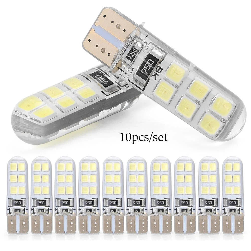 Set of 10 T10 W5W 12SMD 2835 LED Canbus Light Bulbs 6000K White
