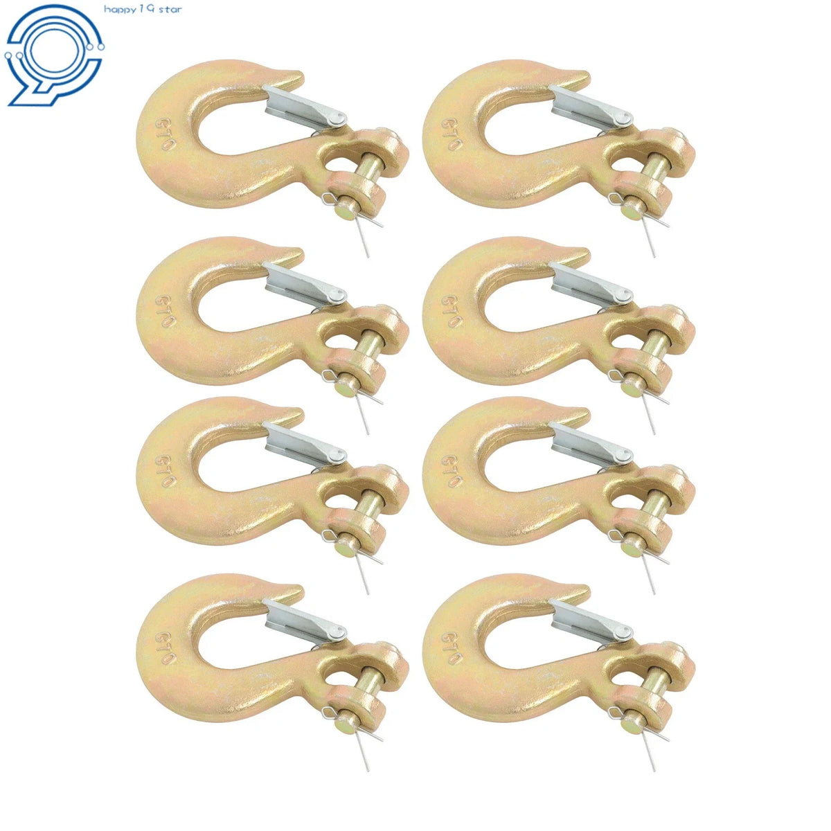Set of 8 Clevis Slip Hooks w/ Latch for Flatbed Truck Trailer