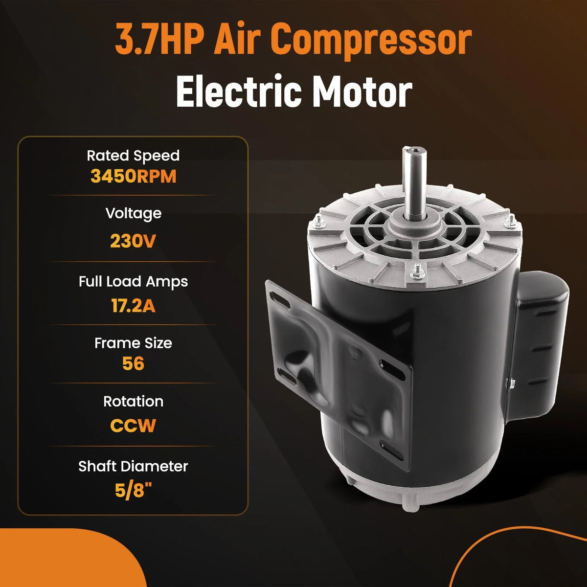 Electric Motor Compressor Duty Open Drip Proof for General Equipment (3.7HP)
