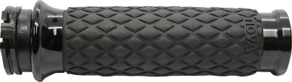 AVON DIA-65-ANO Black Diamond Contour Hand Grips for Harley (Cable Operated)