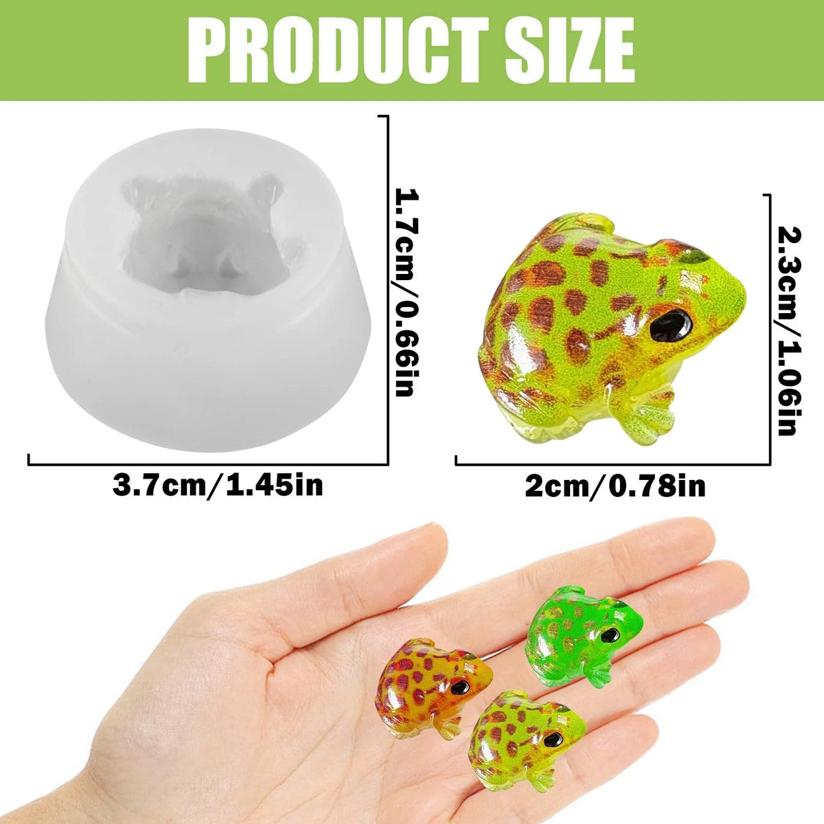 3D Animal Theme Silicone Molds for Mini Cute Frog Shape