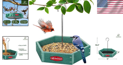 Durable Recycled Platform Bird Feeder for All Wild Birds