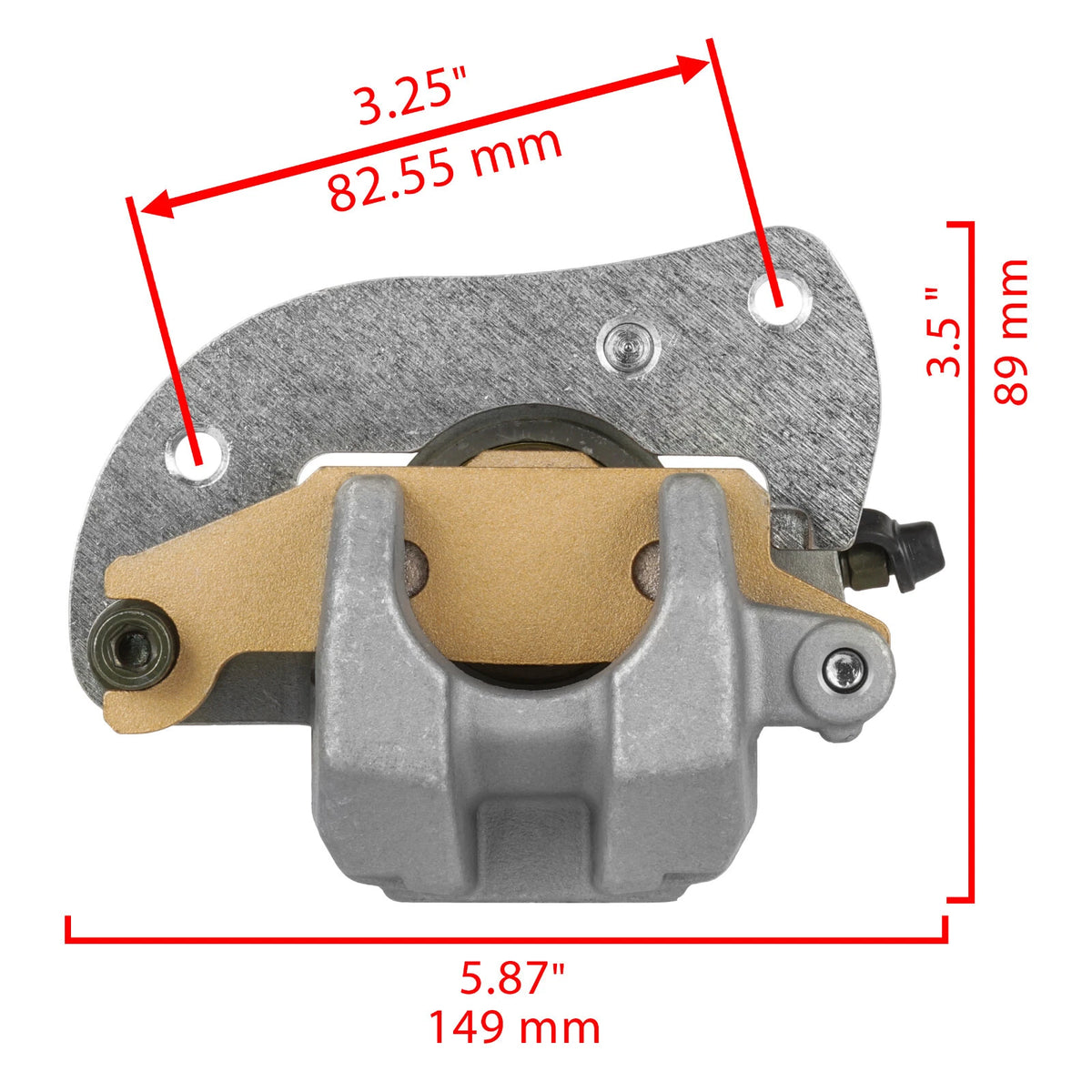 Front Left Brake Caliper w/ Pads for Yamaha Kodiak 700 YFM700K (2016–2026) MP2192CR206SU