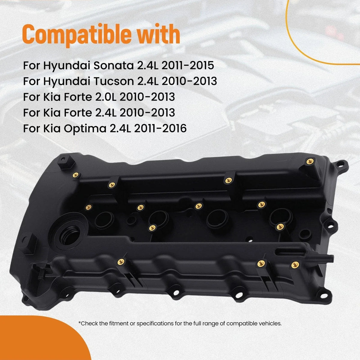 Engine Valve Cover Kit for Kia Forte/Optima 2.0L/2.4L (2010–2016) 224002G100
