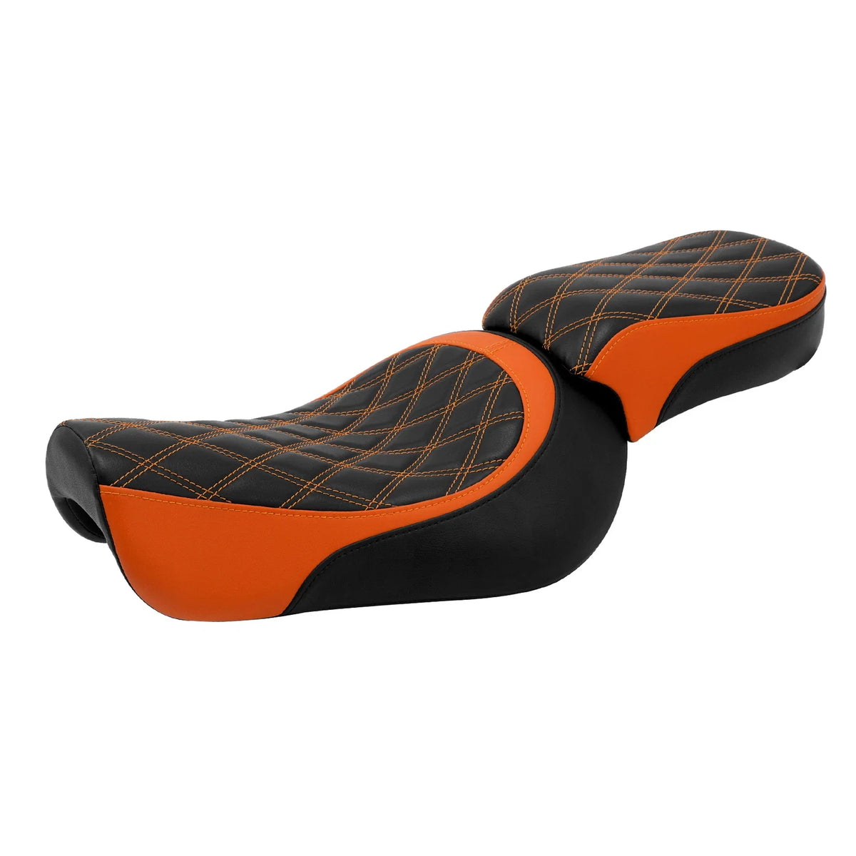 Driver & Passenger Seats for Harley Sportster Iron 883 (2016–2022) Black/Orange