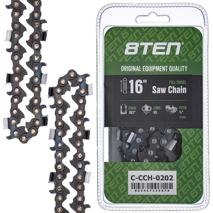 8TEN 16" Chainsaw Guide Bar & 2 Chains .063 3/8 60DL for Stihl 066 MS 660 (1996–2023)