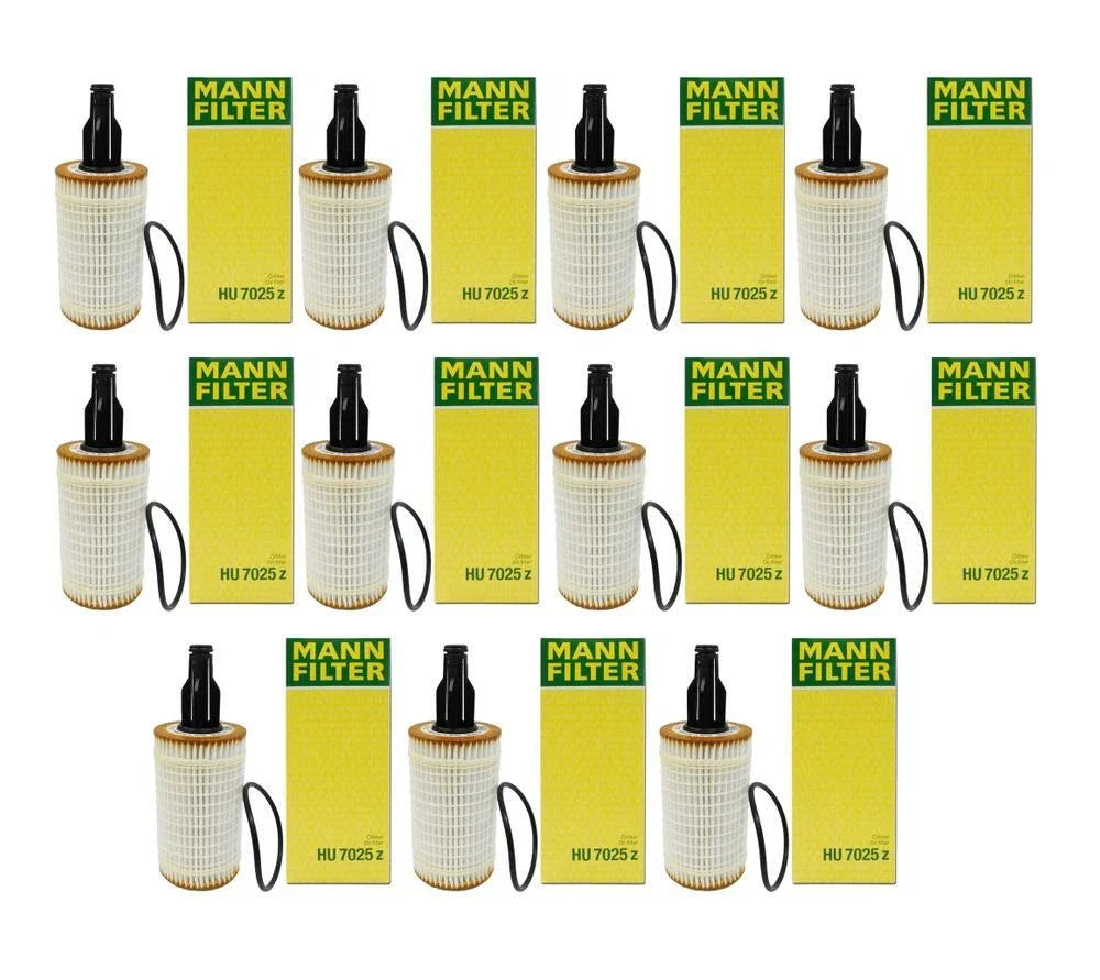 Set of 11 Engine Oil Filters for Mann HU 7025 (Cartridge)