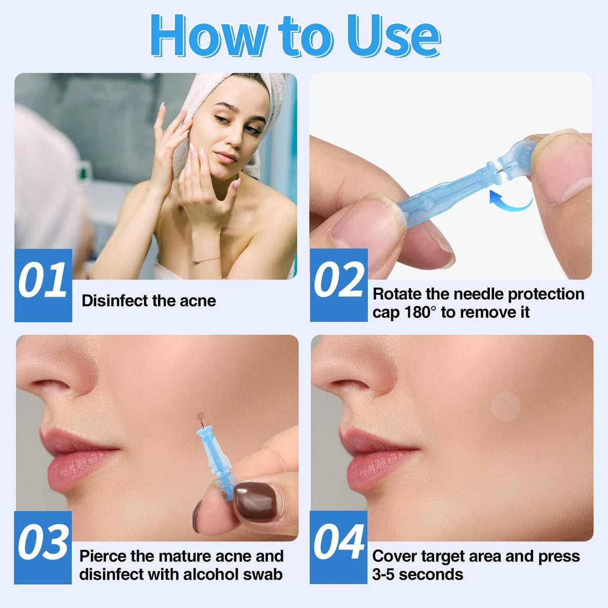 80 pcs Pimple Needle Kit for Skin Care (0.3mm)