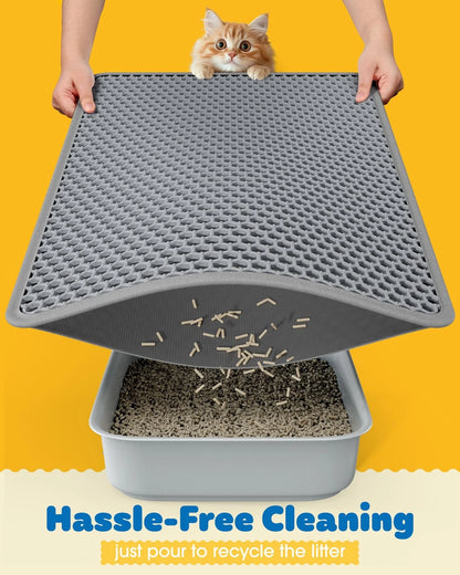 Cat Litter Mat for Small Trapping (23.2'' x 14.6'') - Grey