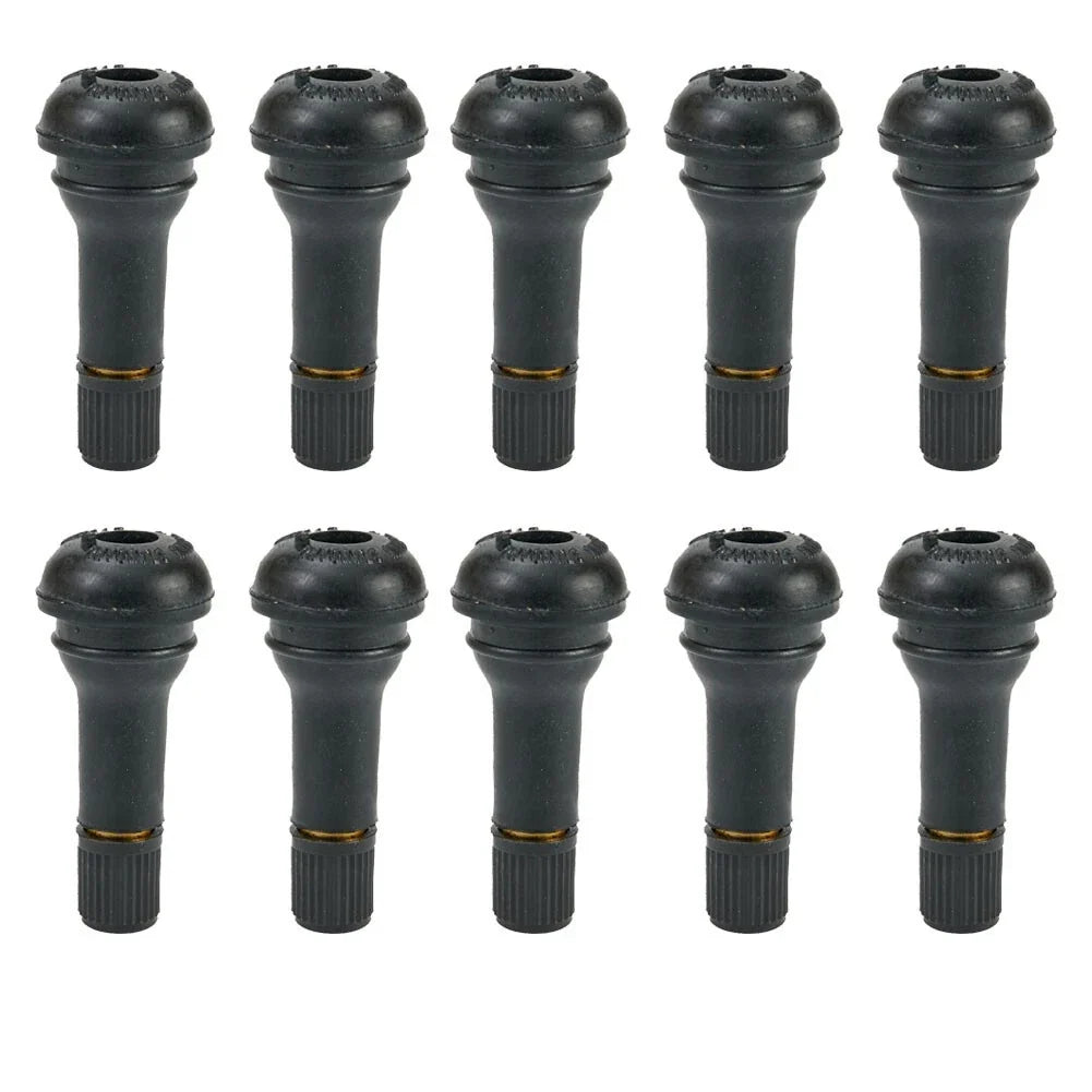 Set of 10 Heavy Duty TR413 Snap In Rubber Valve Tools for Tubeless Tyres