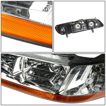 Pair Chrome Housing Amber Corner Headlight for Honda Accord (1998–2002)