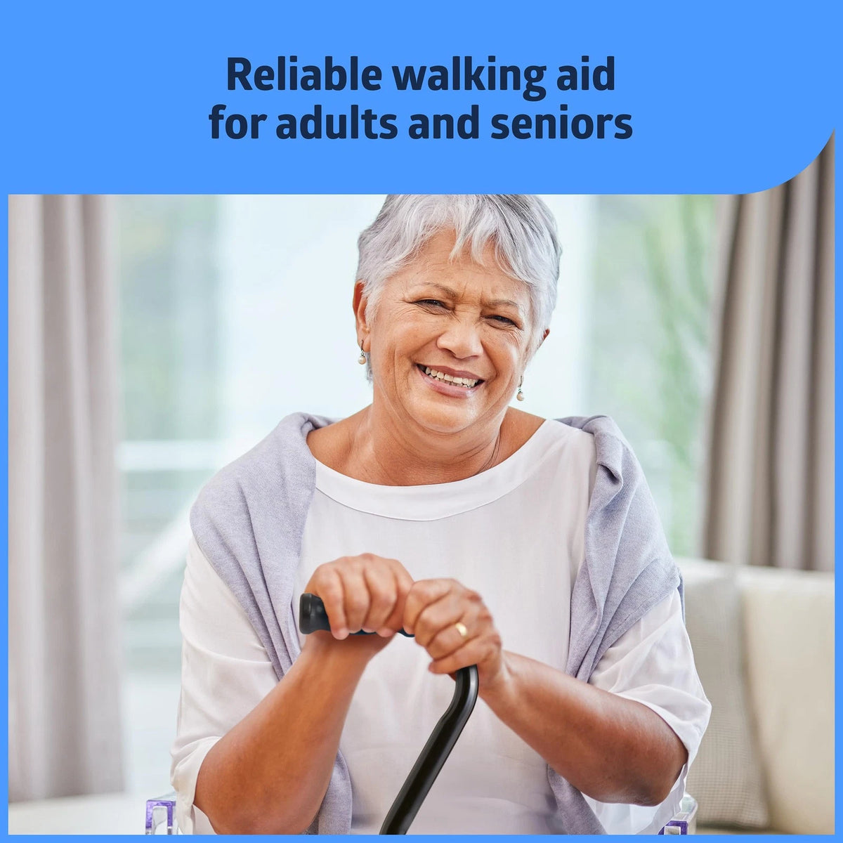 Adjustable Offset Walking Cane for Medline Bariatric (500 Lbs Stability)