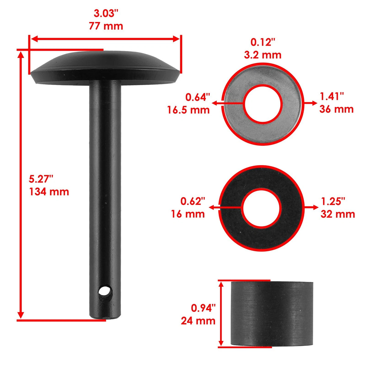 Skid Feet for Snow Plow ATV/UTV Tractor Snow Blade (1 Pair, 134x77x16mm)