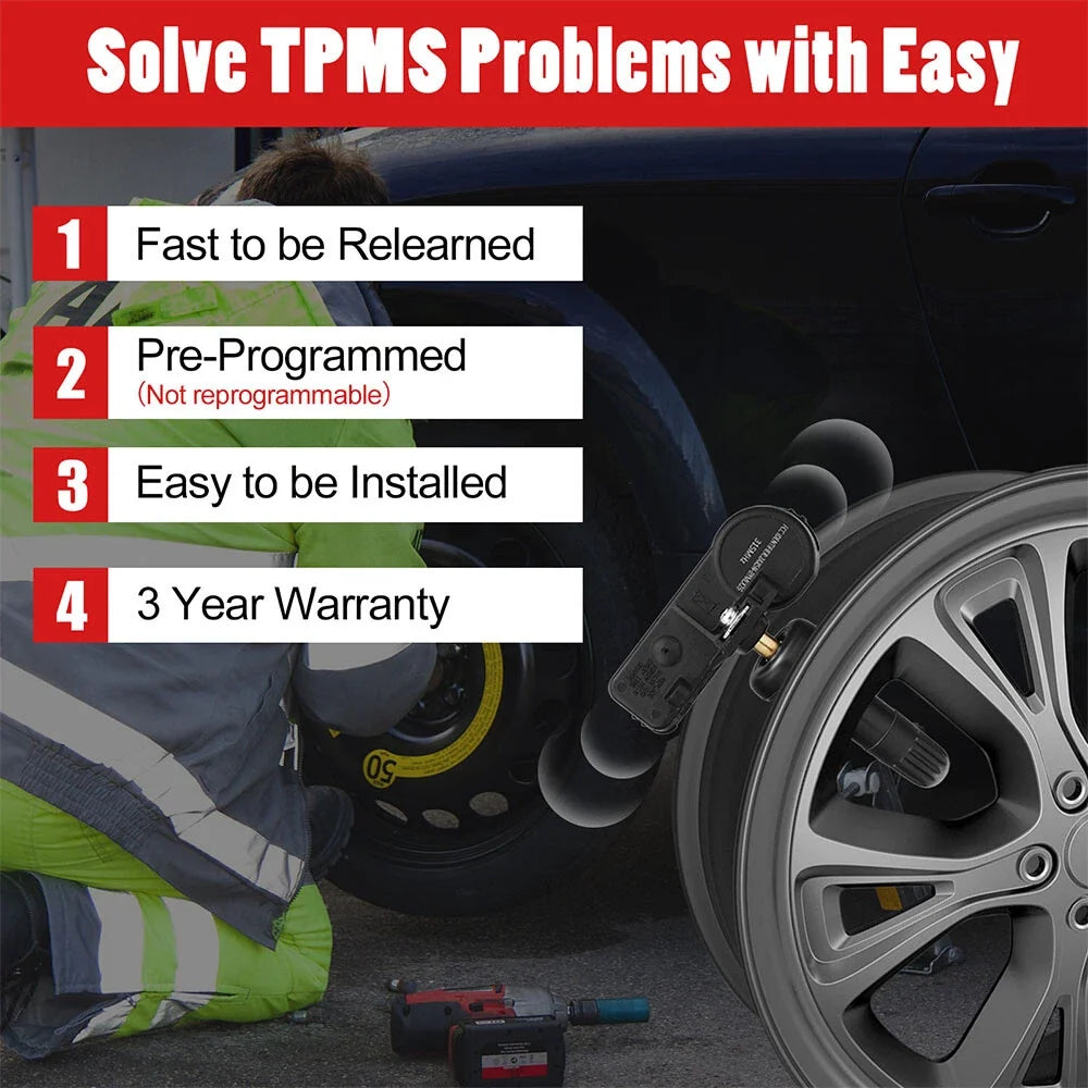 Set of 4 TPMS Tire Pressure Monitoring Sensors for Chevy Cruze (2011–2016)