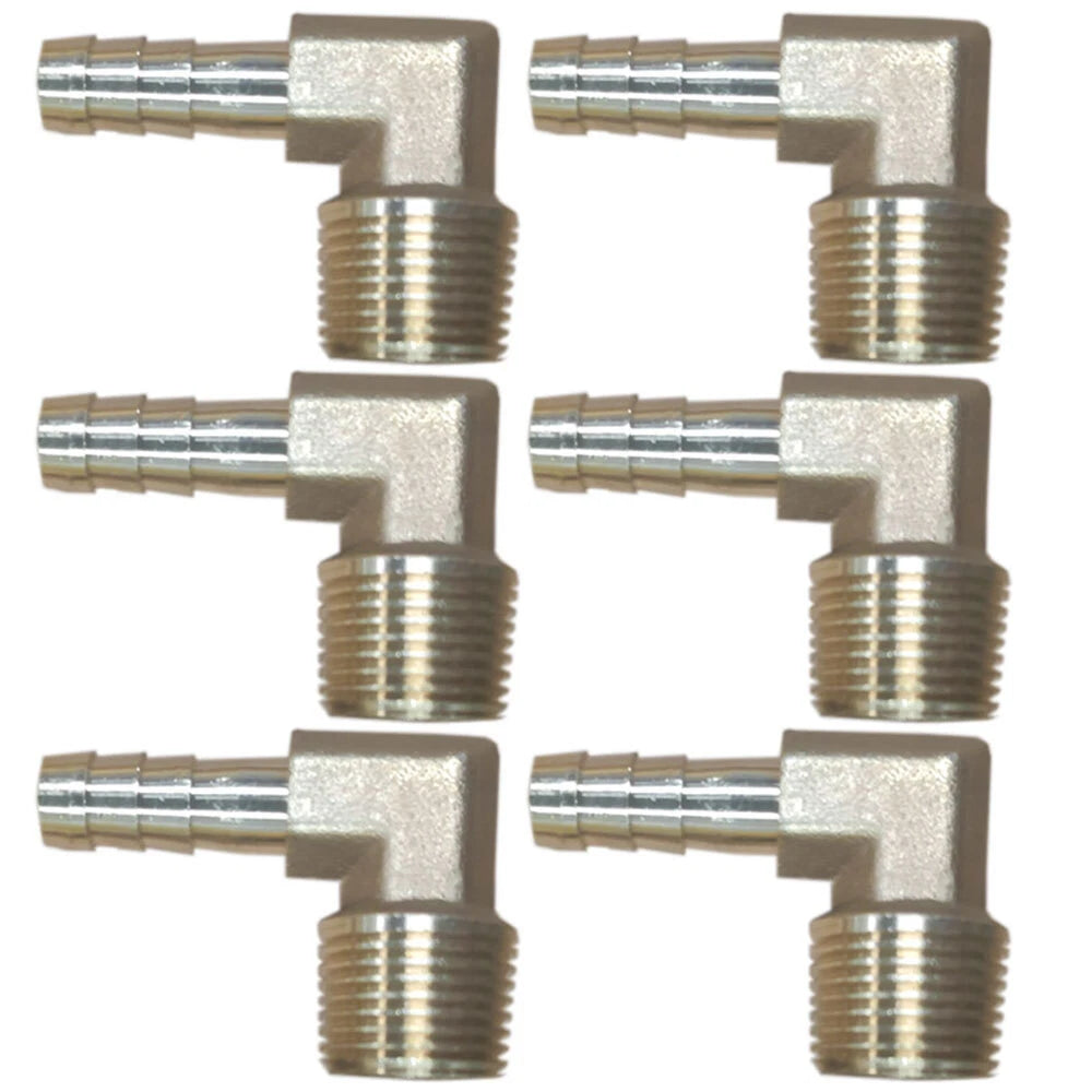 2PC 3/8 Hose Barb Elbow x 3/8 Male NPT Brass Pipe Fitting for Gas Fuel Water