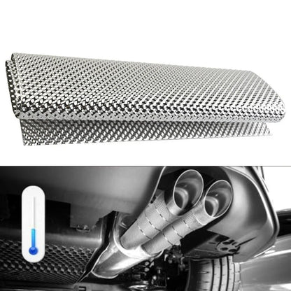 Lightweight Embossed Aluminum Heat Shield for Exhausts and Motors (400x330 mm)