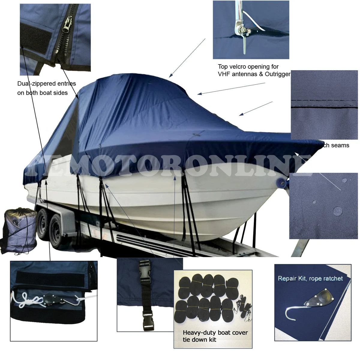 Heavy Duty Boat Cover for Grady-White Release 283