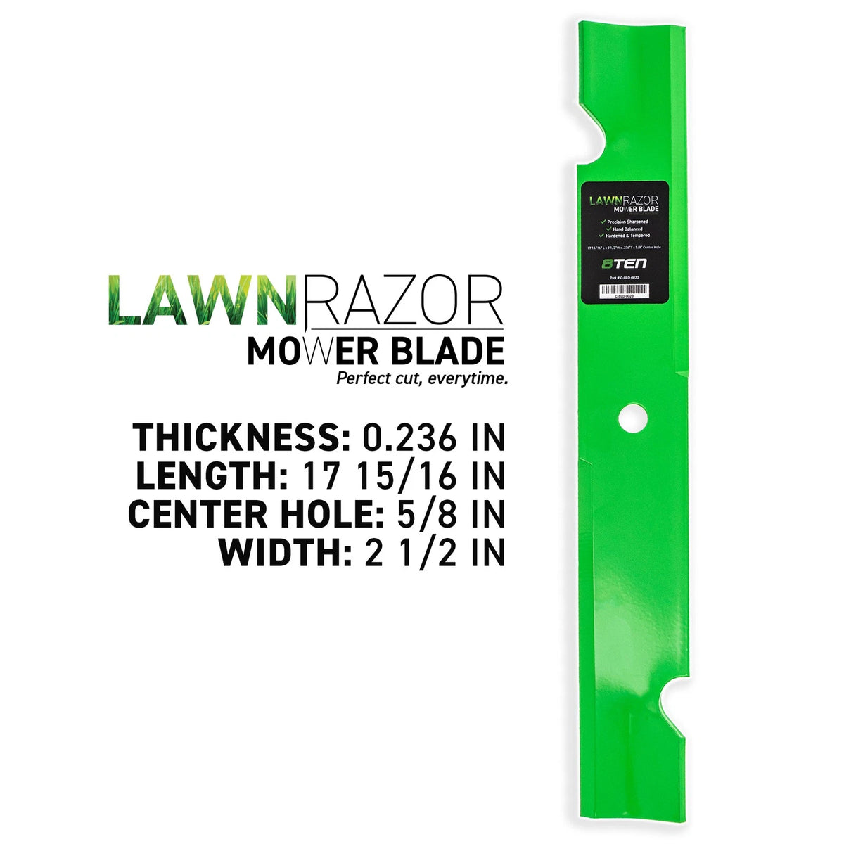 6-Pack LawnRAZOR Blade for Schiller Plus 52 20HP (Part Numbers: 038-3000-00, 539101485, 7075751)