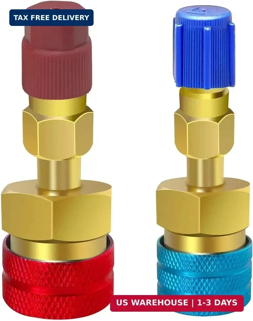 Set of 2 Brass R1234YF to R134A Quick Connectors