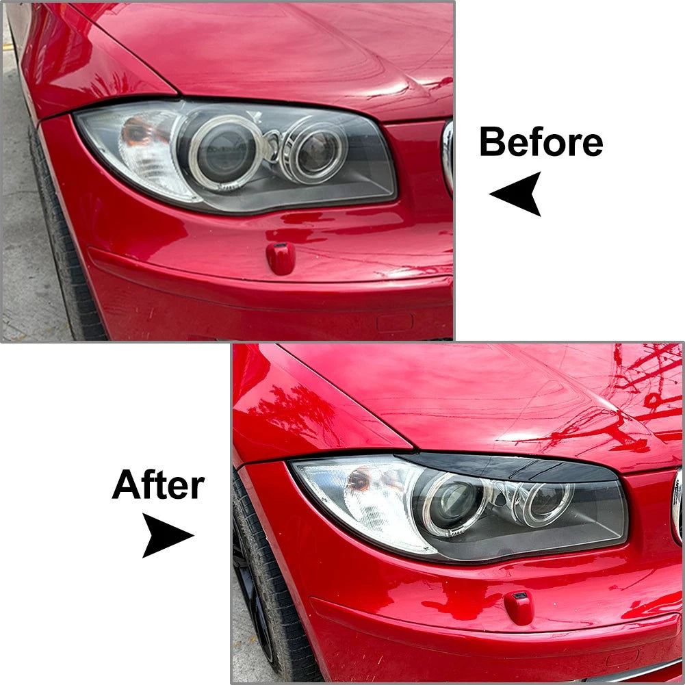 Front Headlight Eyelids Trim for BMW 1 Series E81 E82 E87 E88 (2008–2013)